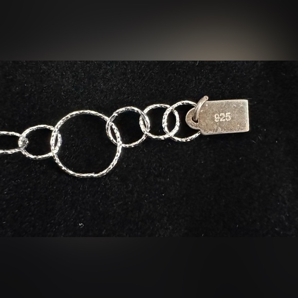 Stylish Handcrafted Silver Necklace with Black, White, and Crystal Beading - Picture 5 of 6